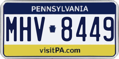 PA license plate MHV8449