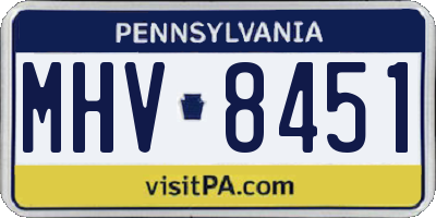 PA license plate MHV8451
