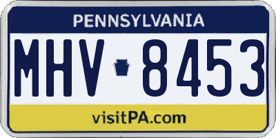 PA license plate MHV8453