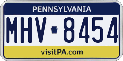 PA license plate MHV8454