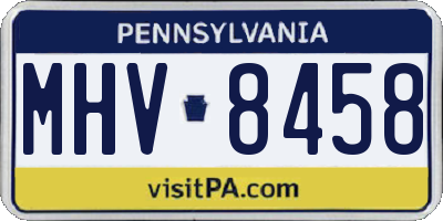 PA license plate MHV8458