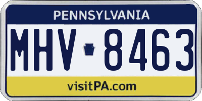 PA license plate MHV8463