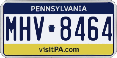 PA license plate MHV8464