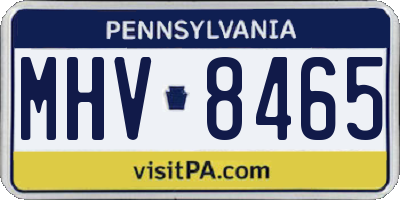 PA license plate MHV8465