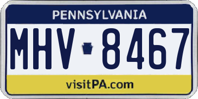 PA license plate MHV8467