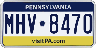 PA license plate MHV8470