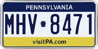 PA license plate MHV8471