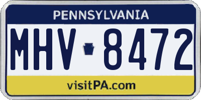 PA license plate MHV8472