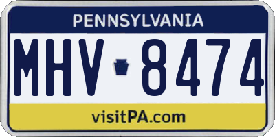 PA license plate MHV8474