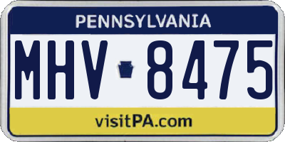 PA license plate MHV8475