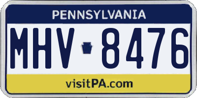 PA license plate MHV8476