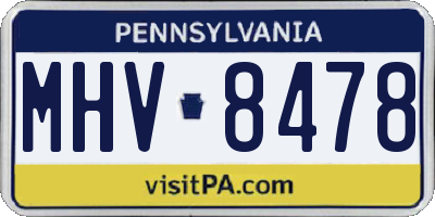 PA license plate MHV8478
