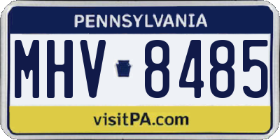 PA license plate MHV8485