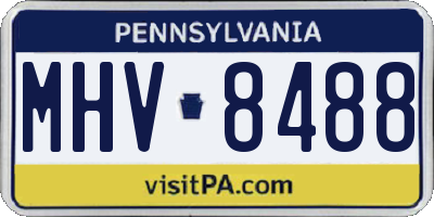 PA license plate MHV8488