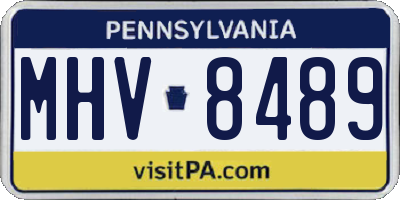 PA license plate MHV8489