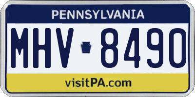 PA license plate MHV8490