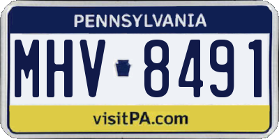 PA license plate MHV8491