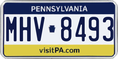 PA license plate MHV8493