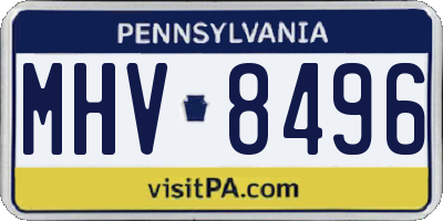 PA license plate MHV8496