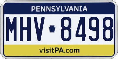 PA license plate MHV8498