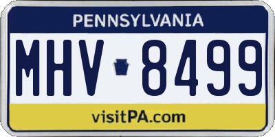 PA license plate MHV8499