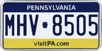 PA license plate MHV8505