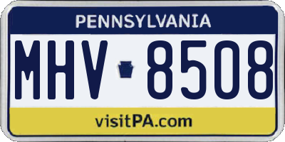 PA license plate MHV8508