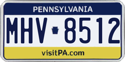 PA license plate MHV8512