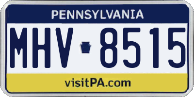 PA license plate MHV8515