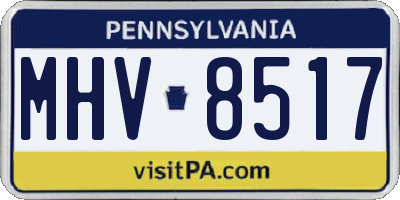 PA license plate MHV8517