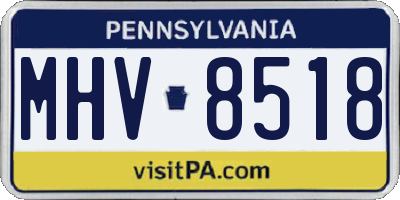 PA license plate MHV8518