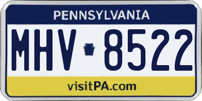 PA license plate MHV8522