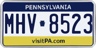PA license plate MHV8523