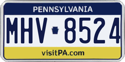 PA license plate MHV8524