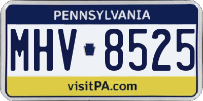 PA license plate MHV8525