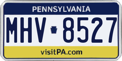 PA license plate MHV8527