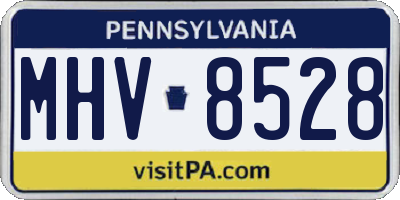 PA license plate MHV8528