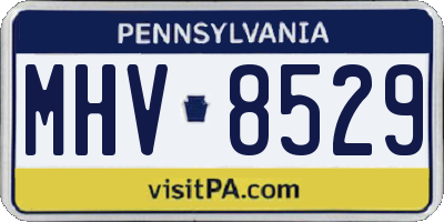 PA license plate MHV8529