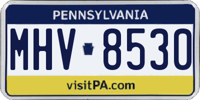 PA license plate MHV8530