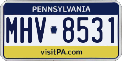 PA license plate MHV8531