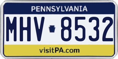 PA license plate MHV8532