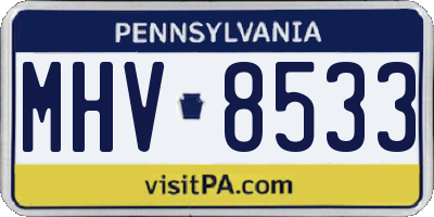 PA license plate MHV8533