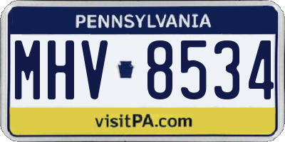 PA license plate MHV8534