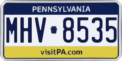 PA license plate MHV8535