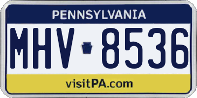 PA license plate MHV8536