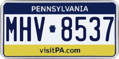 PA license plate MHV8537