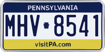 PA license plate MHV8541