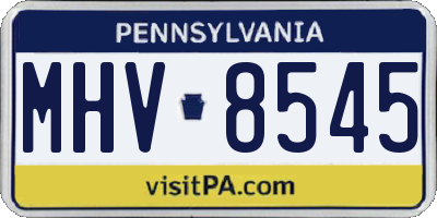 PA license plate MHV8545