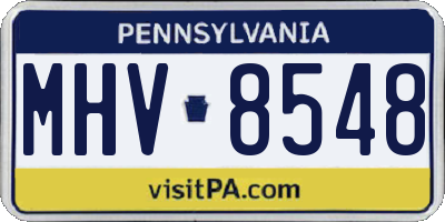 PA license plate MHV8548