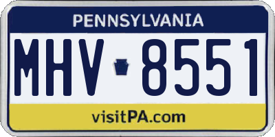 PA license plate MHV8551